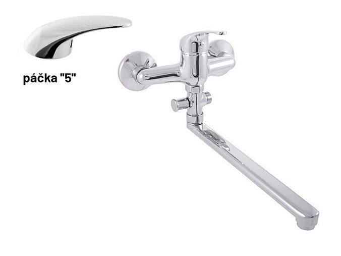 Slezák-RAV CZ Sázava baterie vanová/umyvadlová s plochým ramínkem, rozteč 150 mm, chrom