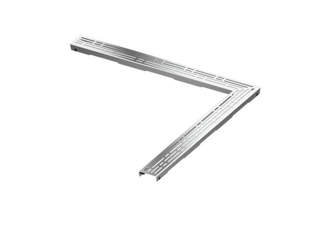 Tece TECEdrainline designová mřížka 90x90 cm, rohové provedení 90°, design basic, ocelová leštěná