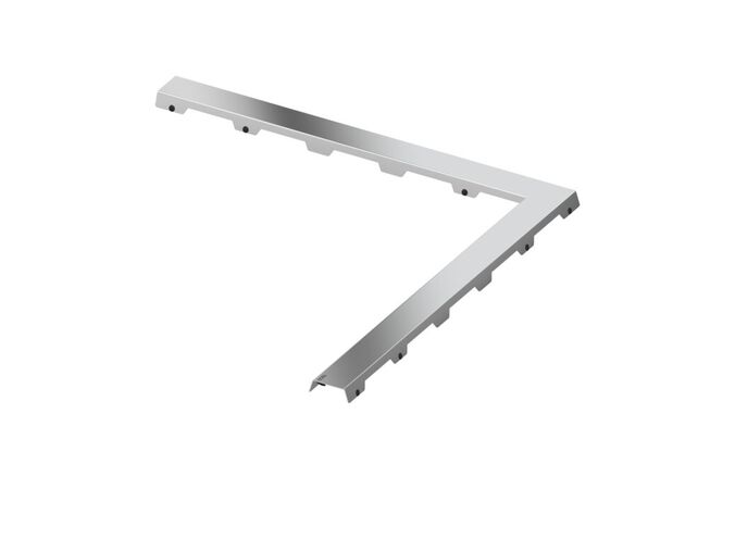 Tece TECEdrainline designová mřížka 90x90 cm, rohové provedení 90°, design steel II, ocelová leštěná
