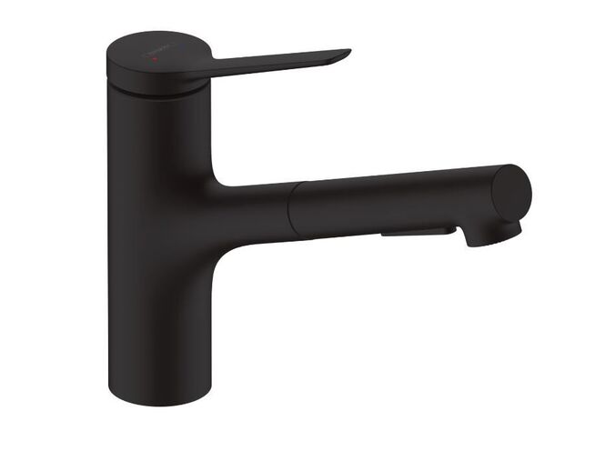 Hansgrohe Zesis M33 Dřezová baterie 150, s výsuvnou sprškou, sBox lite, matná černá