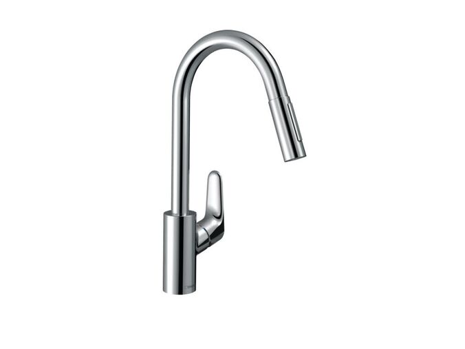 Hansgrohe Focus M41 Dřezová baterie Focus s výsuvnou sprškou, sBox, EcoSmart, chrom