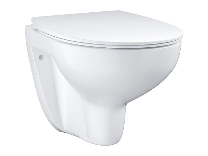 Grohe Bau Ceramic Závěsné WC se sedátkem Slim, softclose, rimless, alpská bílá