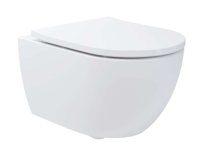 kielle Oudee Závěsné WC se sedátkem Softclose, Vortex Rimless+, bílá