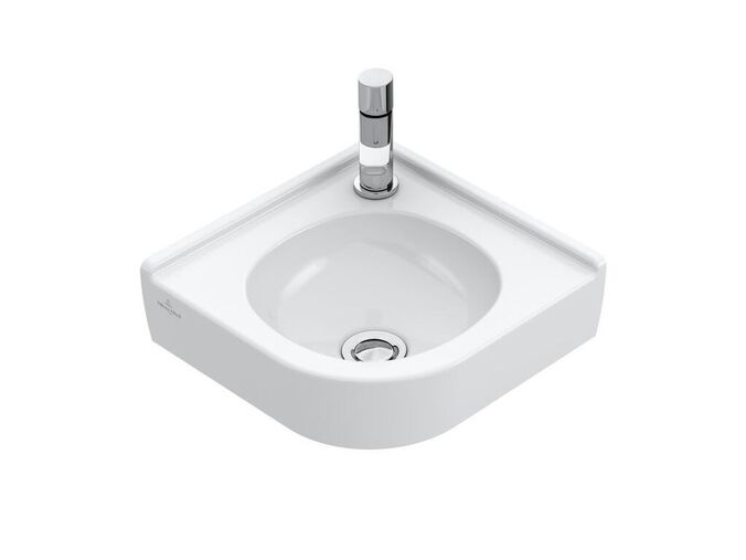 Villeroy & Boch O.novo Umývátko rohové 320x320 mm, bez přepadu, 1 otvor pro baterii, CeramicPlus, alpská bílá
