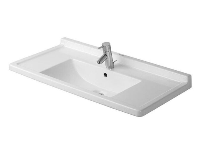 Duravit Starck3 umyvadlo 85x48,5 cm, přepad, otvor pro baterii, WonderGliss, bílá