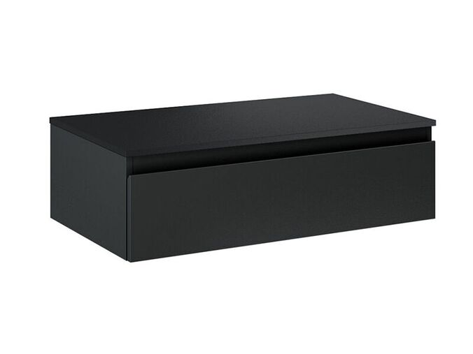 Oltens Vernal sada závěsná umyvadlová skříňka 80 cm s deskou, černá mat