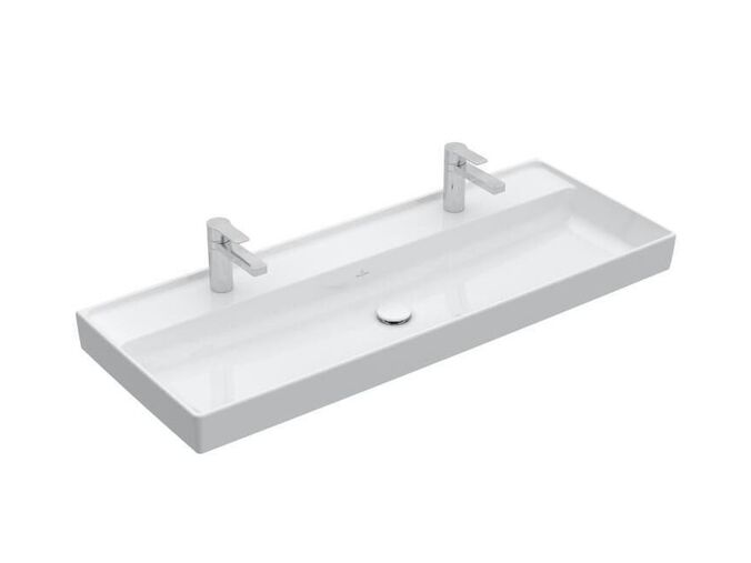 Villeroy & Boch Collaro Dvojumyvadlo nábytkové 1200x470 mm, bez přepadu, 2 otvory pro baterii, CeramicPlus, Stone White