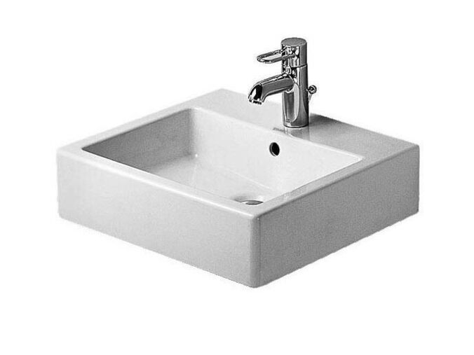 Duravit Vero umyvadlo 50x47 cm, přepad, otvor pro baterii, WonderGliss, bílá