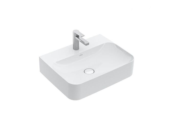 Villeroy & Boch Finion Umyvadlo se skrytým přepadem, 600x470 mm, s CeramicPlus, alpská bílá
