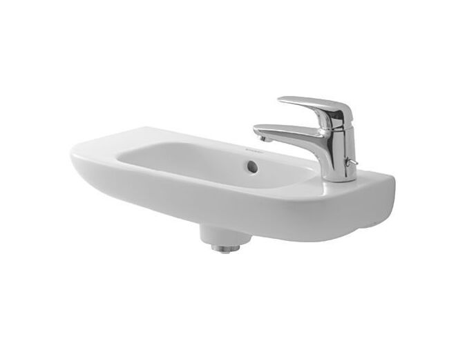 Duravit D-Code umývátko 50x22 cm, přepad, otvor pro baterii vpravo, bílá
