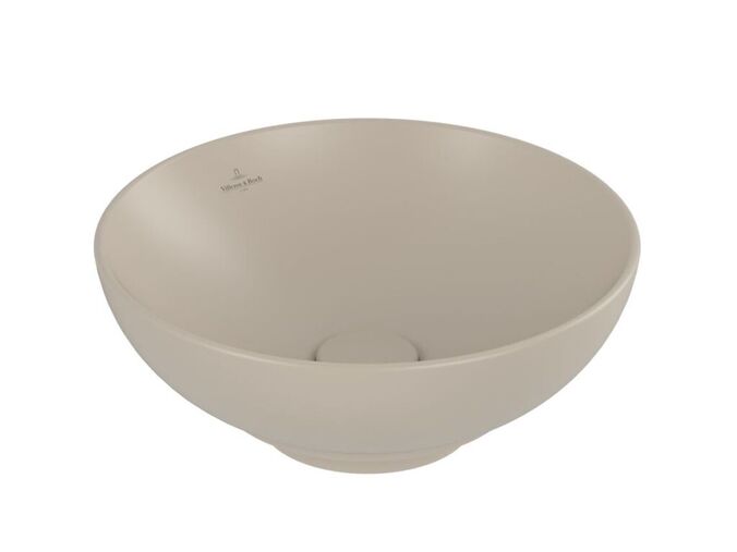 Villeroy & Boch Loop&Friends Umyvadlo na desku, průměr 380 mm, s přepadem, CeramicPlus, Almond