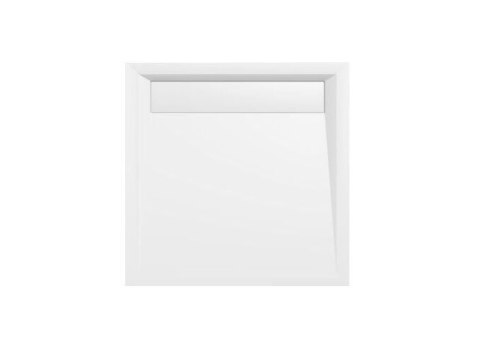 Polysan ARENA sprchová vanička z litého mramoru se záklopem, čtverec 90x90cm, bílá