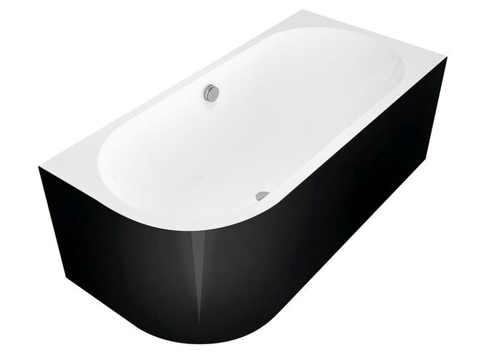 Polysan VIVA R MONOLITH asymetrická vana 180x75x60cm, bílá/černá
