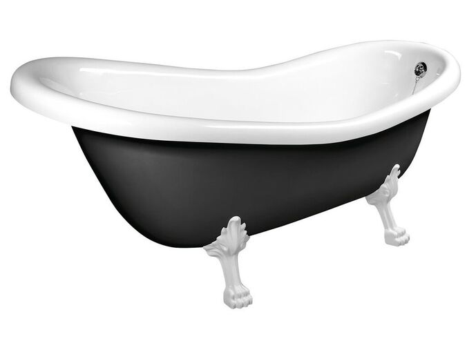 Polysan RETRO volně stojící vana 158x76x71cm, nohy bílé, černá/bílá