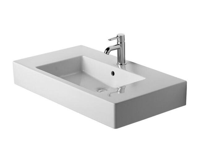 Duravit Vero umyvadlo 85x49 cm, přepad, otvor pro baterii, WonderGliss, bílá