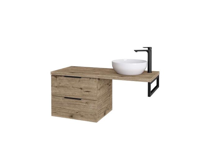 kielle Idolio Skříňka 60x50x50 cm, včetně konzole a desky pod umyvadlo 120 cm, s výřezem, herkules