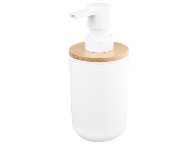 Aqualine SNOW dávkovač mýdla na postavení 350ml, bílá/bambus