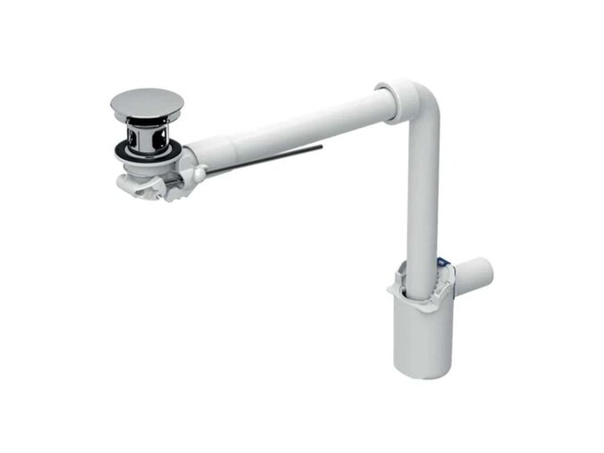 Geberit Příslušenství Úsporný sifon pro umyvadla s přepadem, výpusť s táhlem, chrom