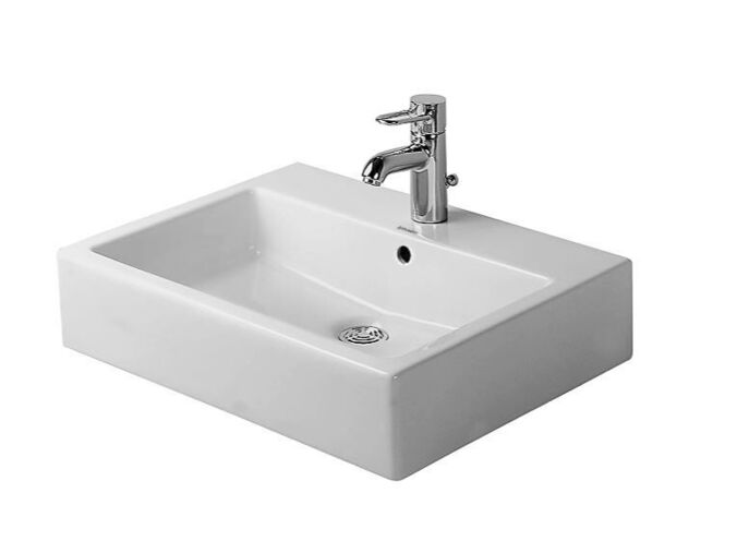 Duravit Vero umyvadlo na desku, 59,5x46,5 cm, otvor pro baterii, WonderGliss, alpská bílá