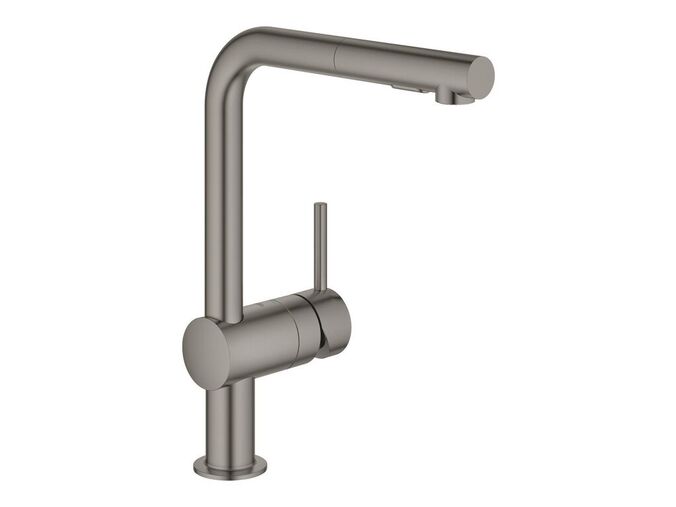 Grohe Minta Dřezová baterie s výsuvnou sprškou, kartáčovaný Hard Graphite
