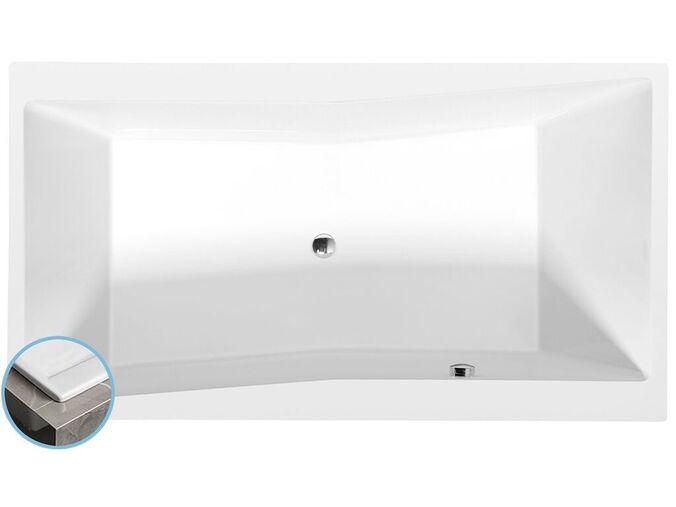 Polysan QUEST SLIM obdélníková vana 180x100x49cm, bílá