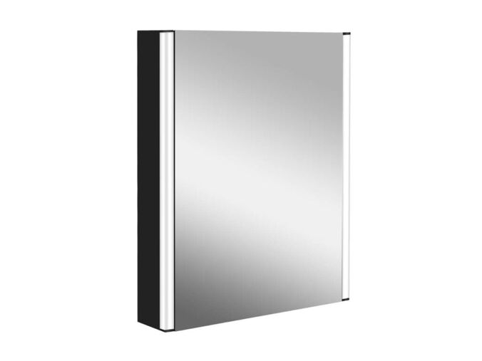 kielle Arkas I Zrcadlová skříňka s LED osvětlením, vyhříváním a USB portem, 55x70x13 cm, matná černá