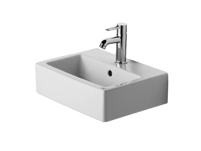 Duravit Vero umývátko 45x35 cm, přepad, otvor pro baterii, WonderGliss, bílá