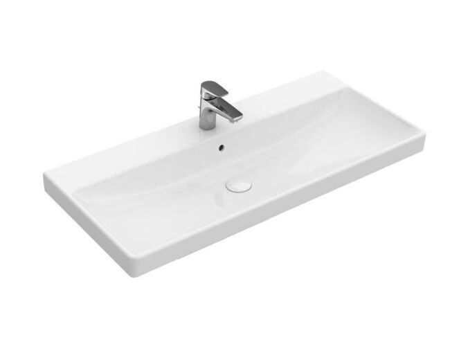 Villeroy & Boch Avento Umyvadlo nábytkové 1000x470 mm, s přepadem, otvor pro baterii, CeramicPlus, Stone White