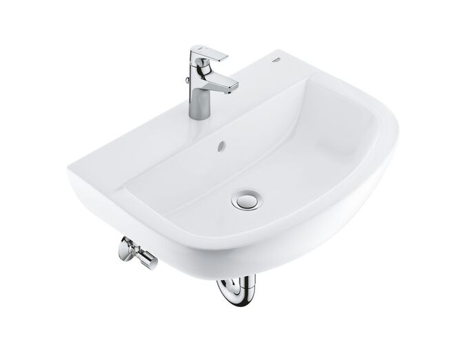 Grohe Bau Ceramic Set umyvadla 600 mm a baterie Start Flow s výpustí, alpská bílá/chrom