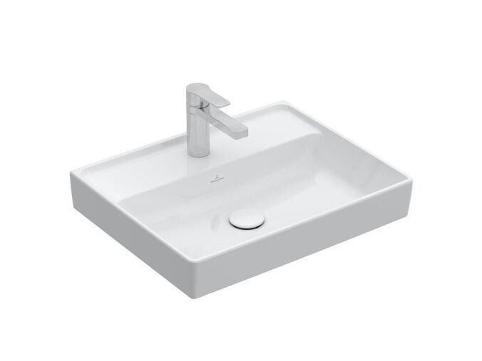 Villeroy & Boch Collaro Umyvadlo 600x470 mm, bez přepadu, otvor pro baterii, CeramicPlus, Stone White