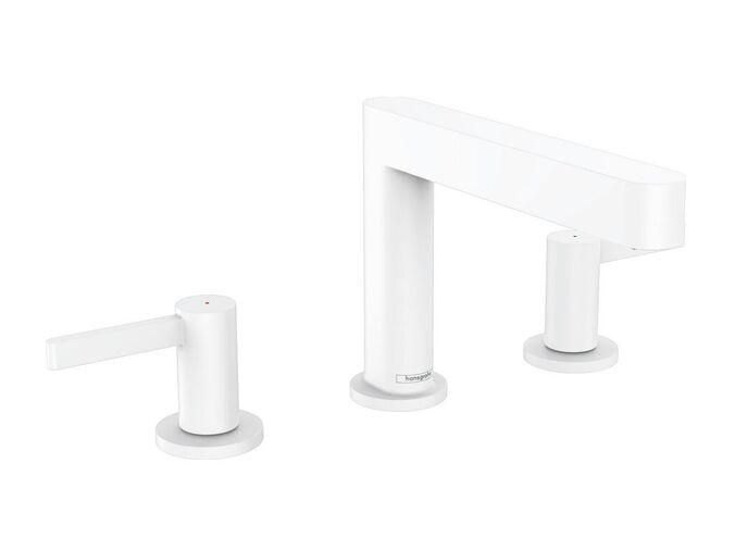 Hansgrohe Finoris Umyvadlová baterie 110, 3-otvorová instalace, s výpustí Push-Open, EcoSmart, matná bílá