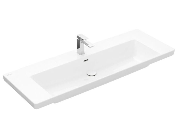 Villeroy & Boch Subway 3.0 Umyvadlo 1300x470 mm, s přepadem, otvor pro baterii, CeramicPlus, Stone White