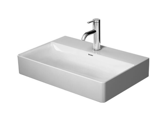 Duravit DuraSquare umyvadlo nábytkové Compact, 60x40 cm, otvor pro baterii, DuraCeram, alpská bílá