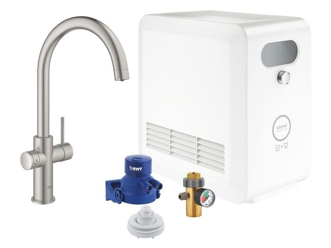 Grohe Blue Professional Dřezová baterie s chladicím zařízením a filtrací, supersteel