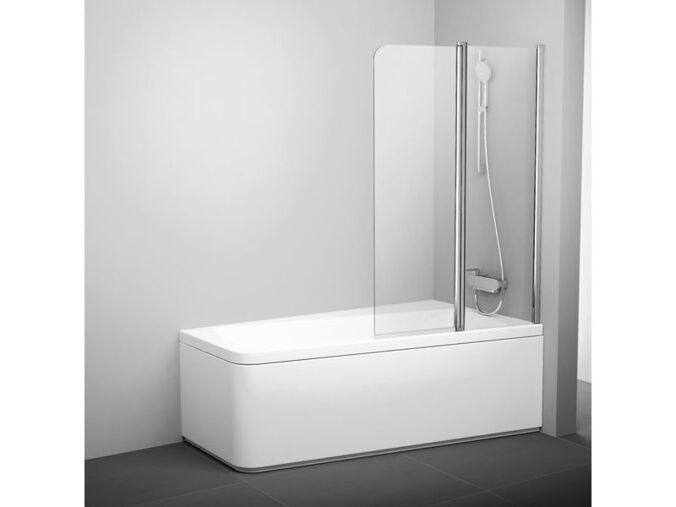 Ravak 10° Vanová zástěna 10CVS2, 99x150 cm, pravá, lesklý hliník, dekor transparent