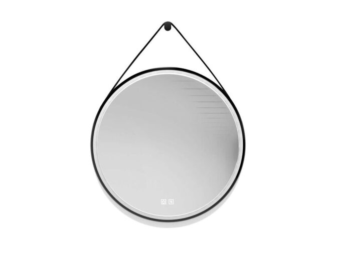 kielle Idolio Zrcadlo s LED osvětlením a vyhříváním, průměr 59 cm, černá