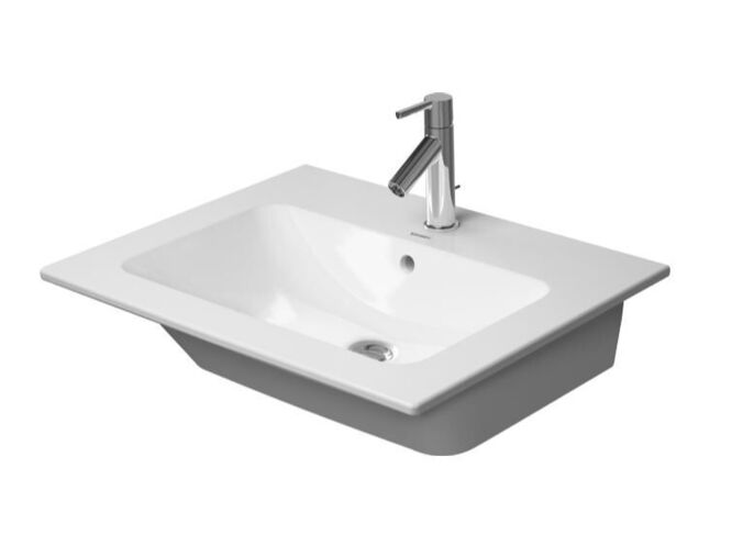 Duravit ME by Starck umyvadlo nábytkové 63x49 cm, přepad, otvor pro baterii, WonderGliss, bílá