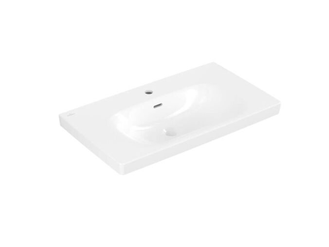 Villeroy & Boch Skyla Umyvadlo, 80x46 cm, s přepadem, otvor pro baterii, alpská bílá
