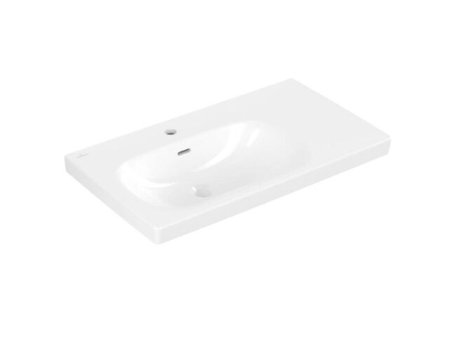 Villeroy & Boch Skyla Umyvadlo, 80x46 cm, s přepadem, otvor pro baterii, alpská bílá