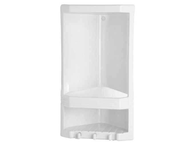 Gedy JUNIOR dvoupatrová rohová polička, 189x385x139 mm, termoplast, bílá