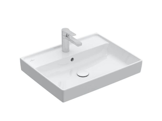 Villeroy & Boch Collaro Umyvadlo 600x470 mm, s přepadem, otvor pro baterii, CeramicPlus, Stone White