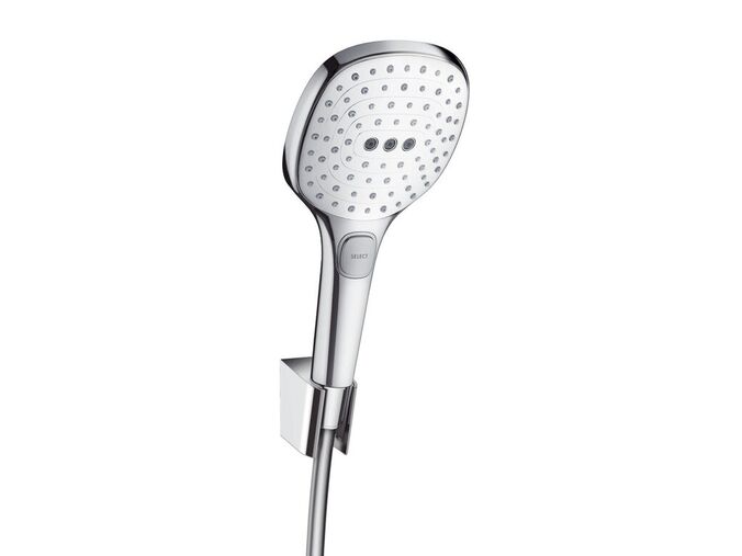 Hansgrohe Raindance E Set sprchové hlavice, 3 proudy, držáku a hadice, bílá/chrom