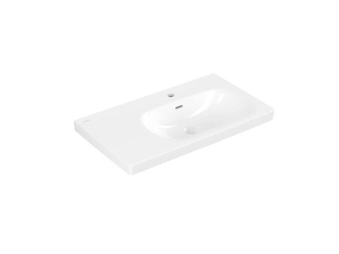 Villeroy & Boch Skyla Umyvadlo, 80x46 cm, s přepadem, otvor pro baterii, alpská bílá