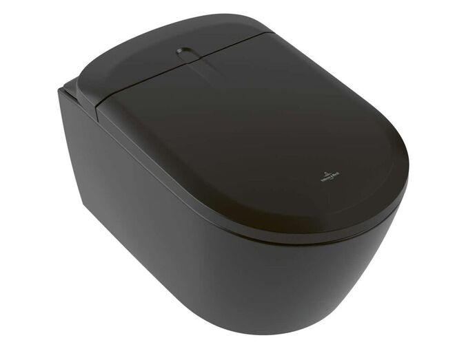 Villeroy & Boch ViClean Elektronický bidet s keramikou, závěsný, DirectFlush, CeramicPlus, SoftClosing, černá