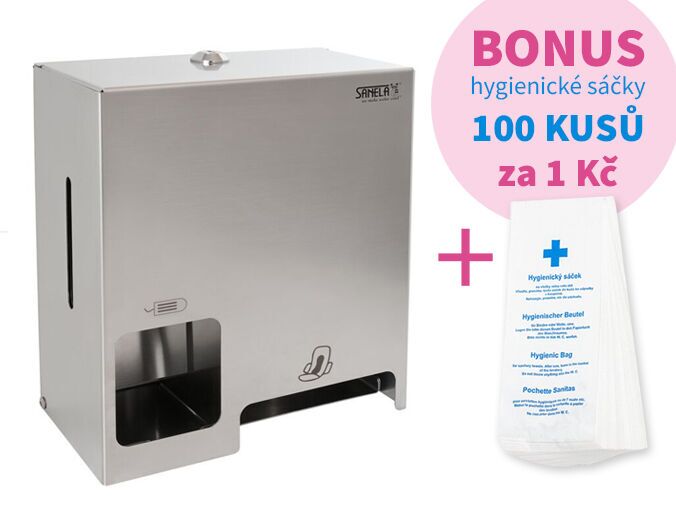 Sanela Nerezový zásobník hygienických potřeb SLZN 86