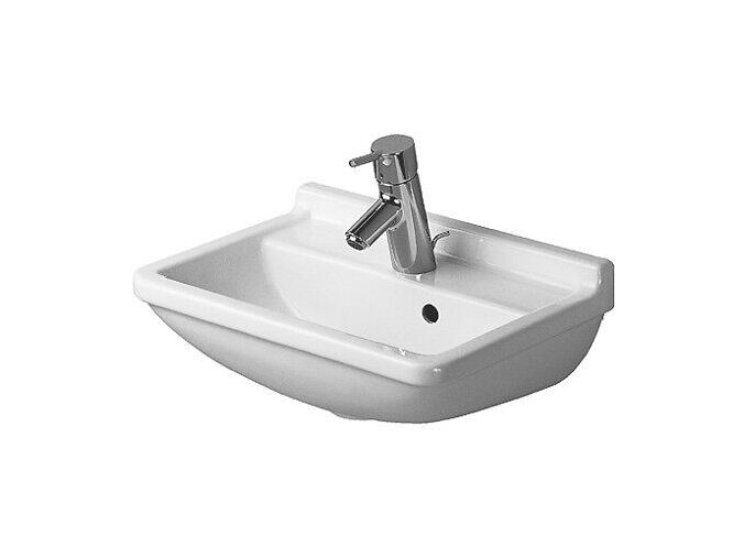 Duravit Starck3 umývátko 45x32 cm, přepad, otvor pro baterii, WonderGliss, bílá