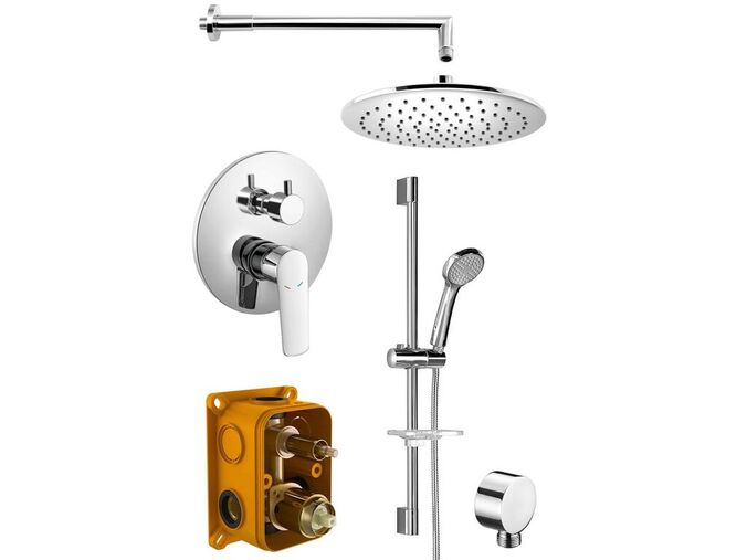 Bruckner SCHMITZ podomítkový sprchový set s pákovou baterií, 2 výstupy, chrom