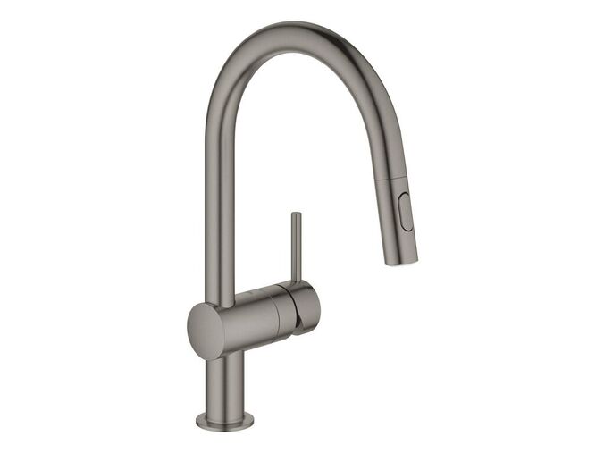 Grohe Minta Dřezová baterie s výsuvnou sprškou, kartáčovaný Hard Graphite