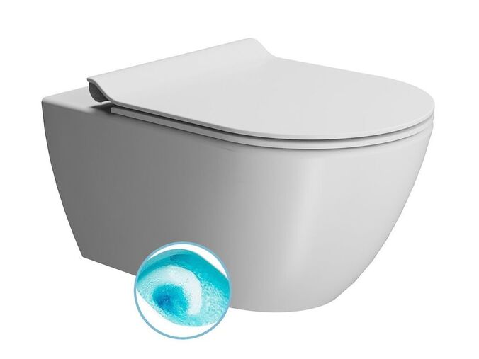 GSI PURA závěsná WC mísa, Swirlflush, 36x55cm, bílá dual-mat