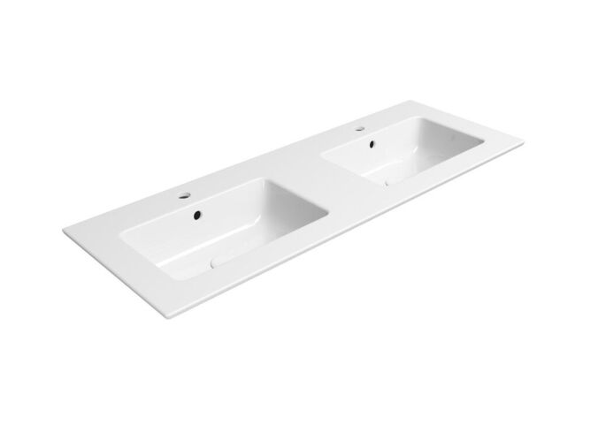 GSI PURA keramické dvojumyvadlo Slim 122x46cm, bílá ExtraGlaze